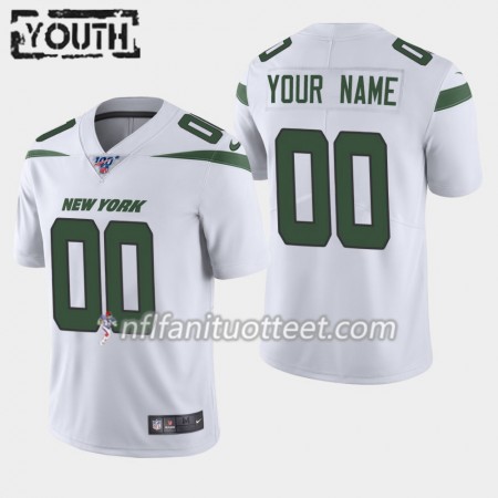 Lasten New York Jets NFL Pelipaita Custom Nike Valkoinen 100th